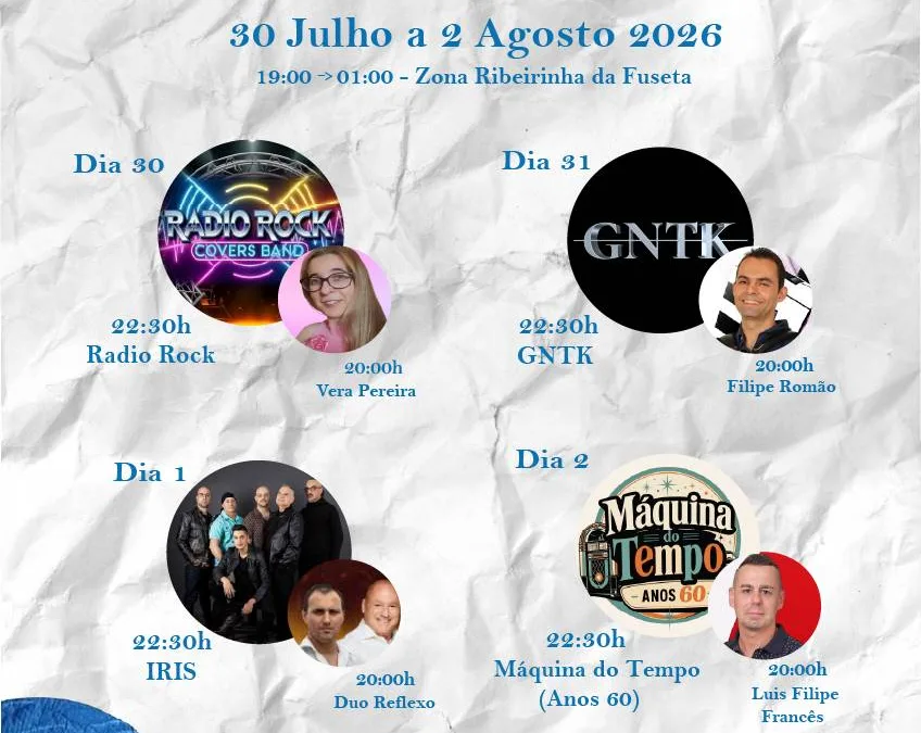 Noites da Branca Noiva do Mar animam Fuseta de 30 de julho a 2 de agosto