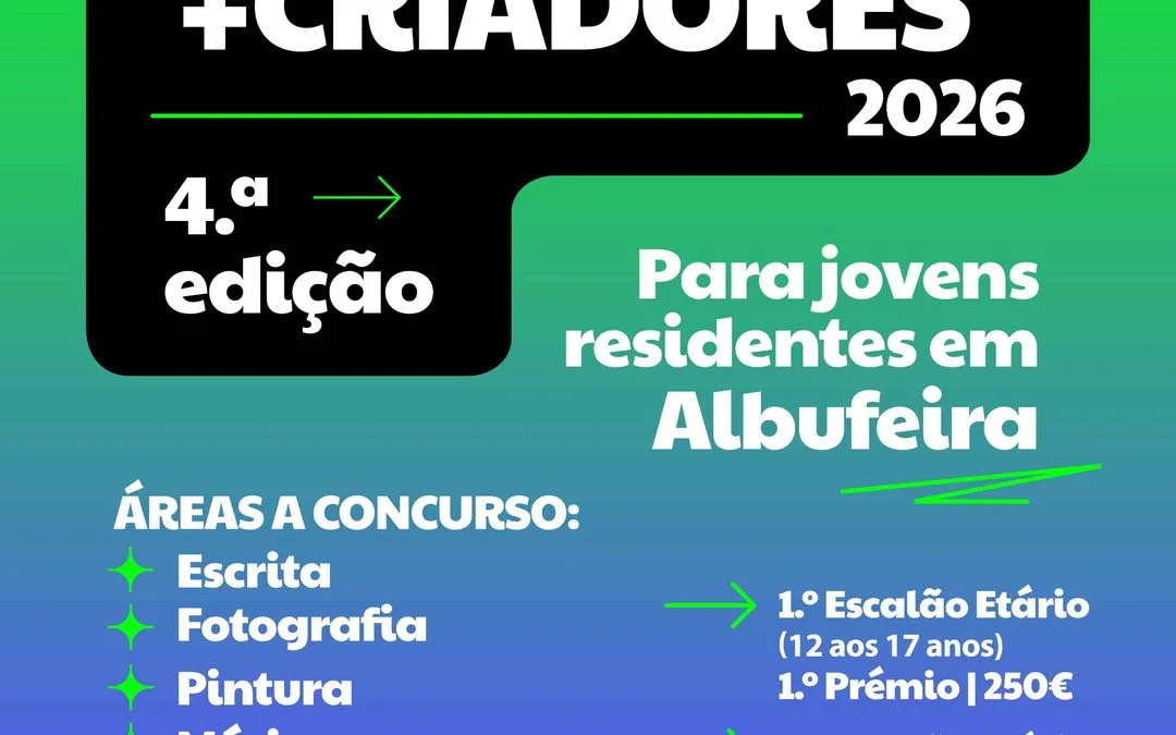 ‘Jovens + Criadores’: iniciativa em Albufeira procura novos talentos entre 12 e 30 anos