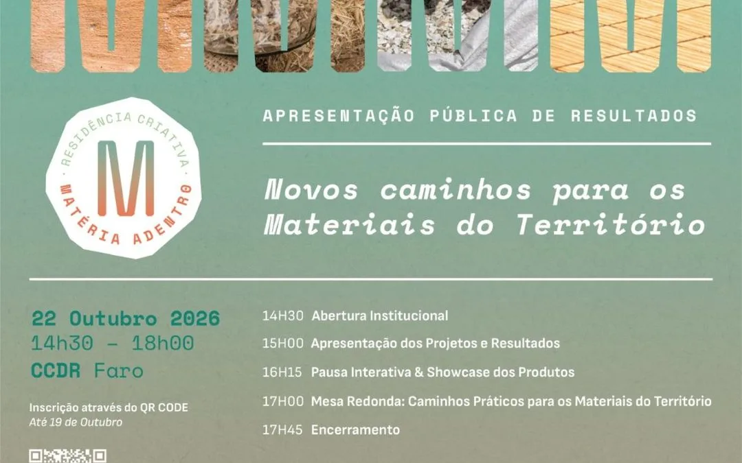 CCDR Algarve apresenta resultados do projeto Matéria Adentro a 22 de outubro