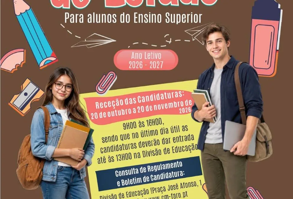 Bolsas para o Ensino Superior em Faro: candidaturas abertas até 20 de novembro